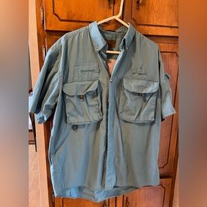 Browning Light Blue Shirt with Brown Suede Labels